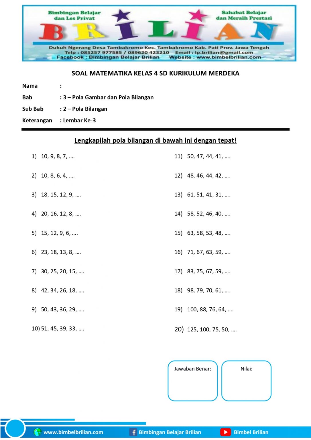 Akhirnya Tersedia Contoh Soal Matematika Kelas 4 Kurtilas Lengkap Kunci Jawaban