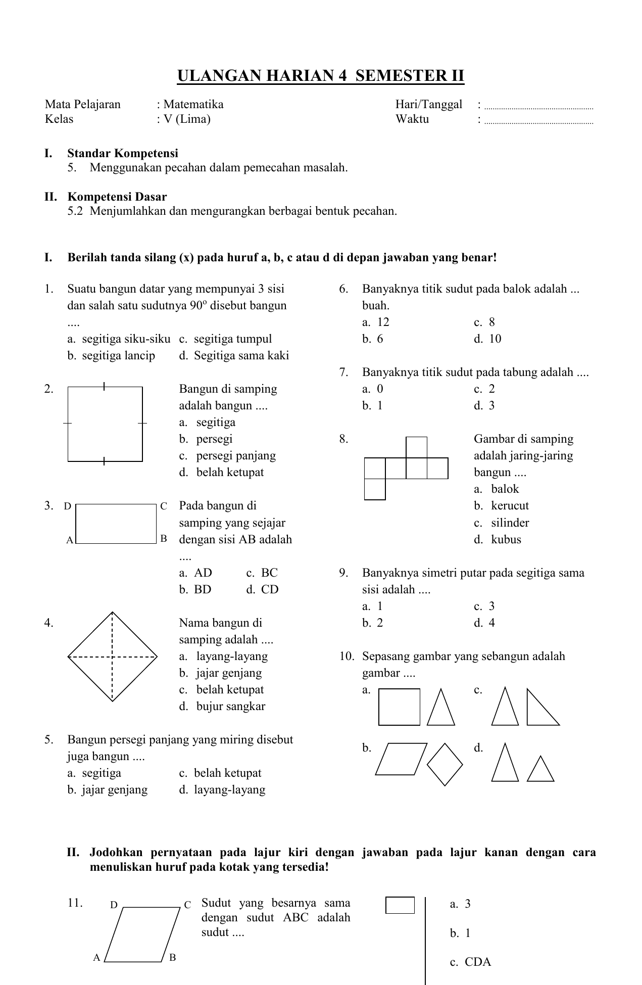 20 Contoh Soal Matematika Kelas 4 Bangun Datar dan Kunci Jawabannya yang Wajib Anak Kuasai 20 Contoh Soal Matematika Kelas 4 Bangun Datar dan Kunci Jawabannya yang Wajib Anak Kuasai