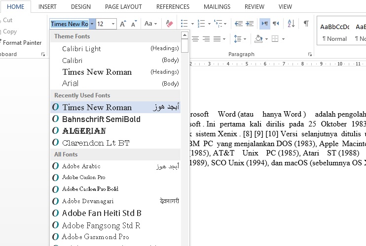 Mengubah Jenis Font Di MS Word Panduan Lengkap