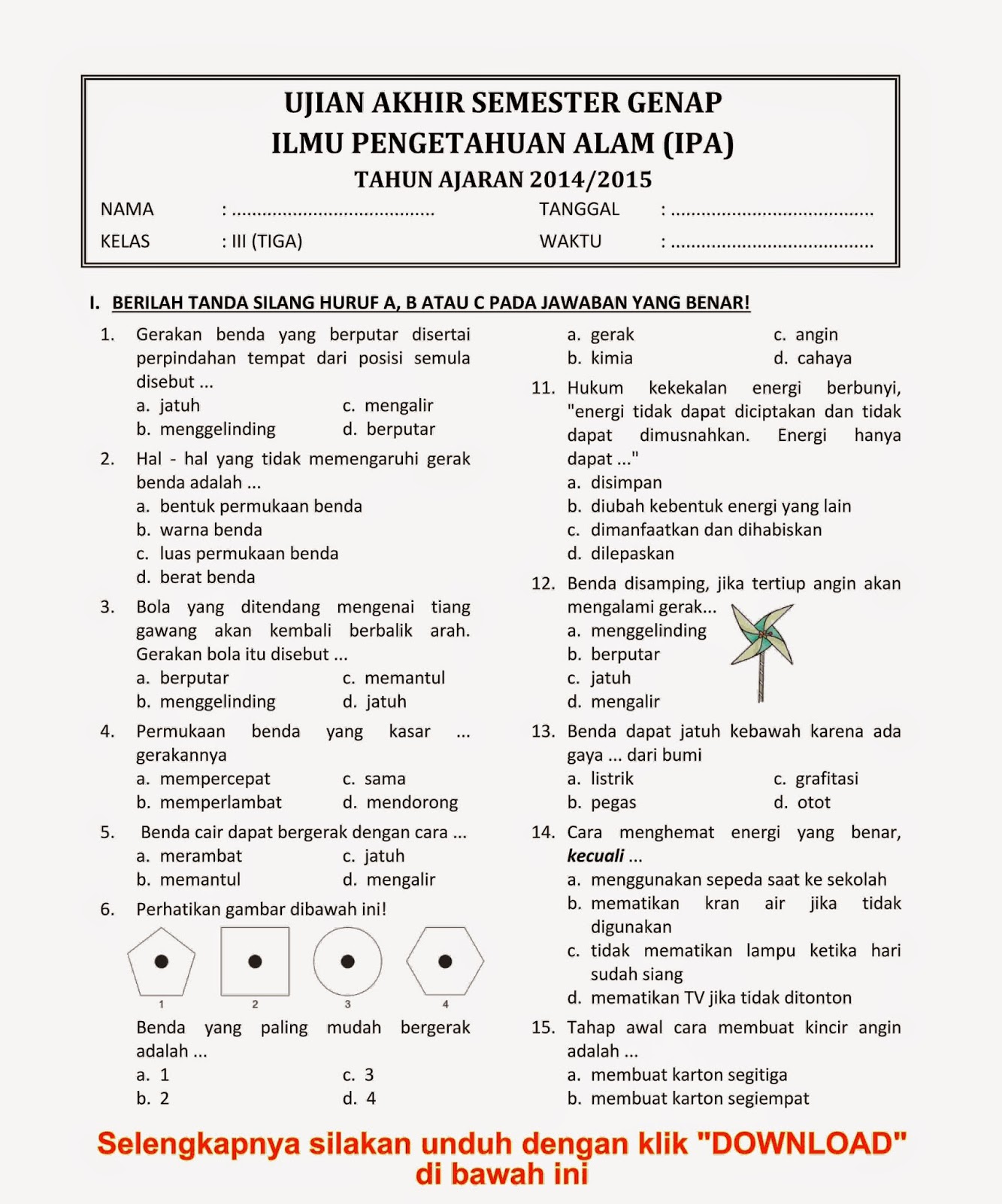 7 Rahasia Kumpulan Soal IPA Kelas 3 SD Semester 2 Ganjil yang Wajib Dikuasai Ujian