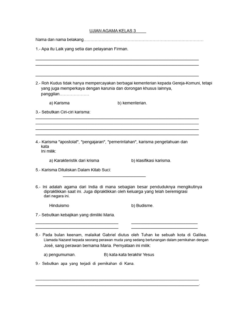 Download Soal UKK KTSP Agama Kelas 3 Beserta Jawabannya Lengkap dan Akurat untuk Persiapan Ujian Kenaikan Kelas 2026 Download Soal UKK KTSP Agama Kelas 3 Beserta Jawabannya Lengkap dan Akurat untuk Persiapan Ujian Kenaikan Kelas 2026