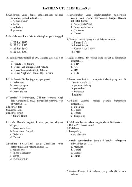 Inilah 7 Contoh Soal PLKJ Kelas 8 Semester 1 KTSP yang Sering Muncul di Ujian, Wajib Kamu Pelajari Sebelum Terlambat Inilah 7 Contoh Soal PLKJ Kelas 8 Semester 1 KTSP yang Sering Muncul di Ujian, Wajib Kamu Pelajari Sebelum Terlambat