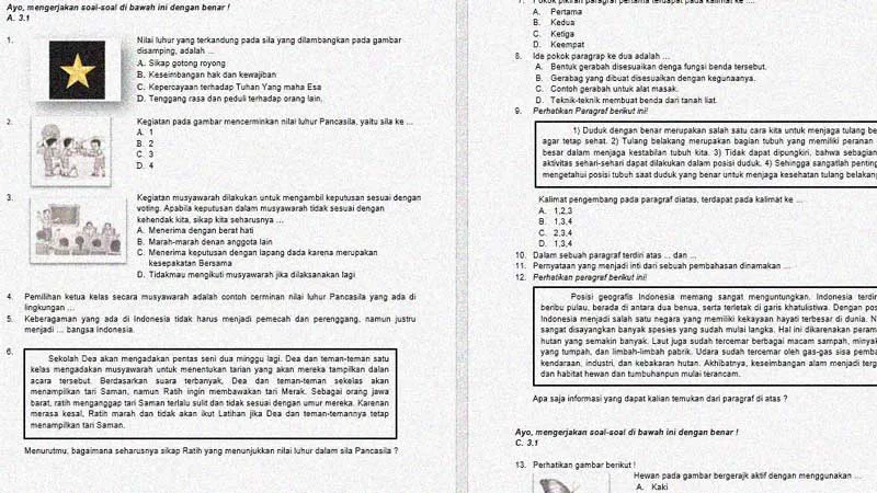 Inilah 7 Soal PAS Kelas 5 Semester 1 dan Kunci Jawaban 2022 yang Sering Muncul, Wajib Dipelajari Sebelum Ujian! Inilah 7 Soal PAS Kelas 5 Semester 1 dan Kunci Jawaban 2022 yang Sering Muncul, Wajib Dipelajari Sebelum Ujian!