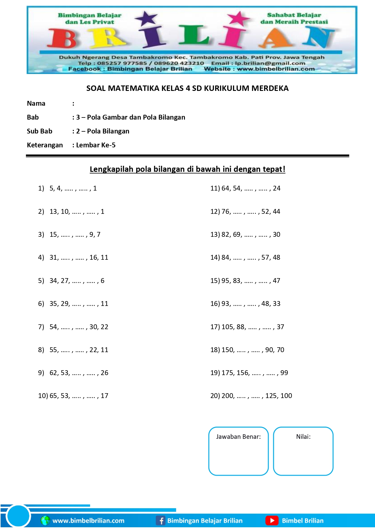 Jangan Keliru Pilih Bahan Ajar, Ini Contoh Soal Matematika Kelas 4 Kurikulum 2013 Semester 2 yang Ternyata Siap Cetak