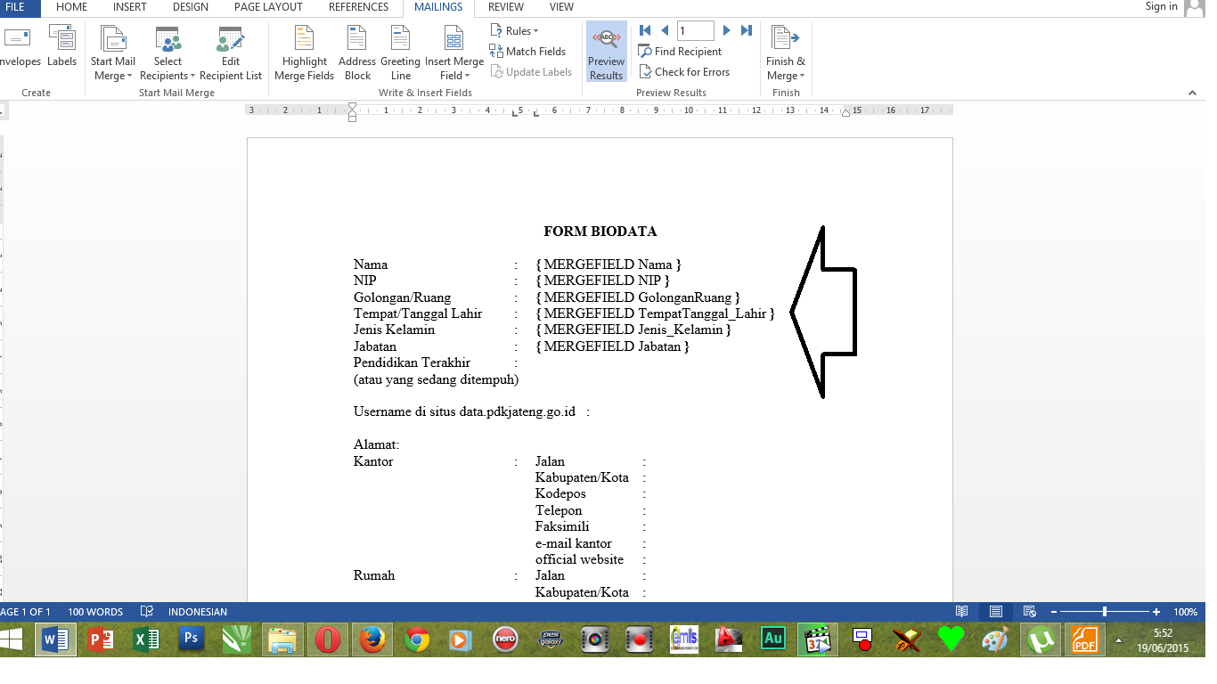 Field Mail Merge