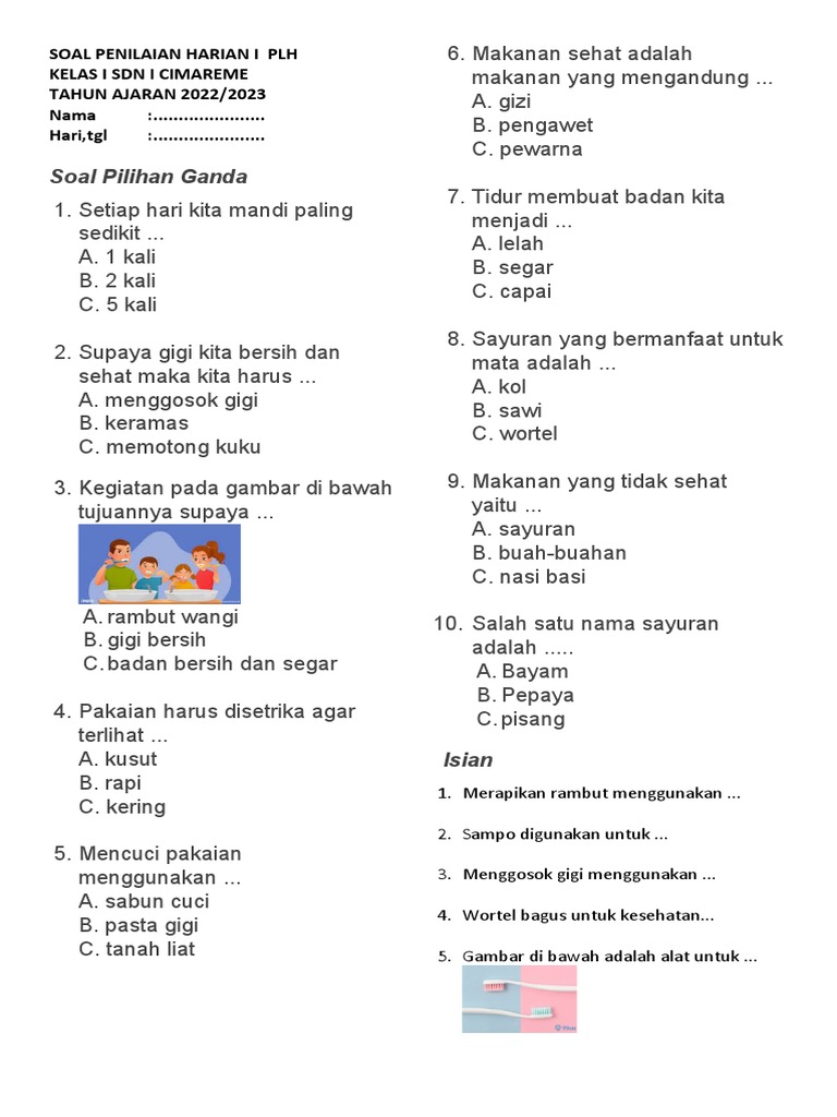 Ternyata Ini Dia Contoh Soal PLH Kelas 1 SD Semester 1 yang Wajib Dikuasai Siswa Sebelum Ujian Ternyata Ini Dia Contoh Soal PLH Kelas 1 SD Semester 1 yang Wajib Dikuasai Siswa Sebelum Ujian