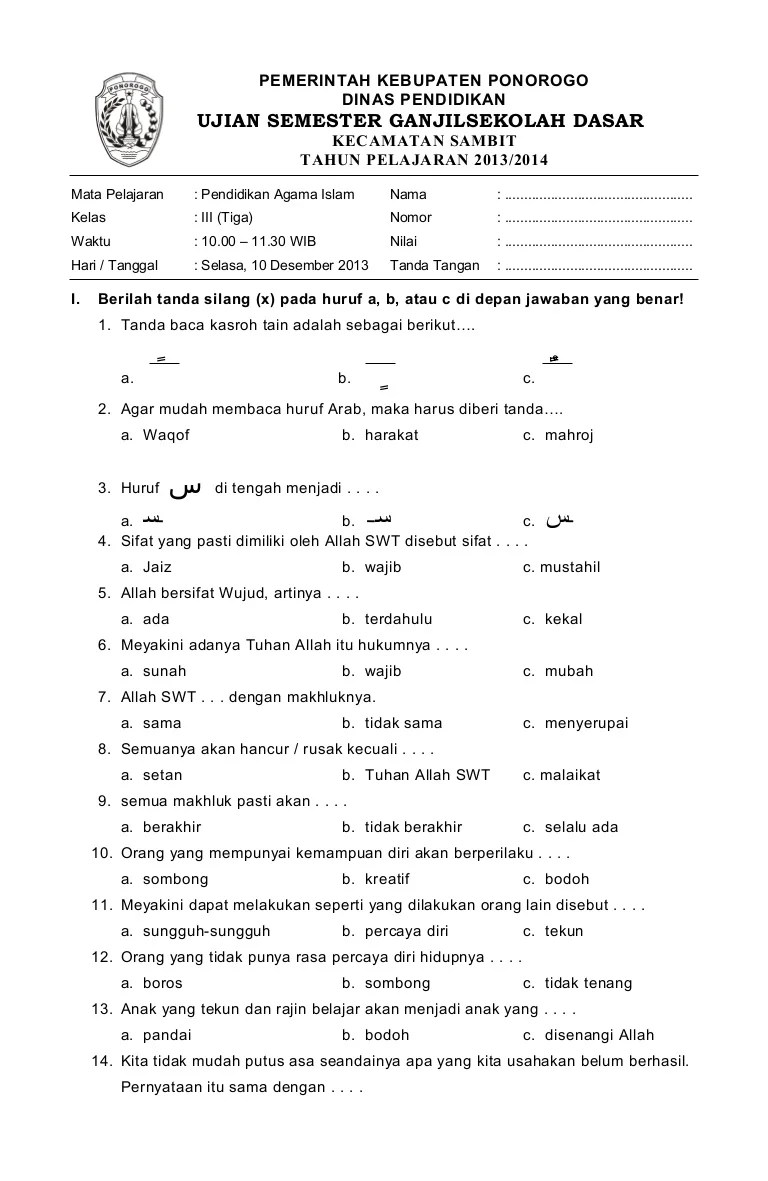 download soal ukk kelas 3 sd agama Terbaru 2026 Beserta Kunci Jawaban Biar Nilai Auto Bagus download soal ukk kelas 3 sd agama Terbaru 2026 Beserta Kunci Jawaban Biar Nilai Auto Bagus