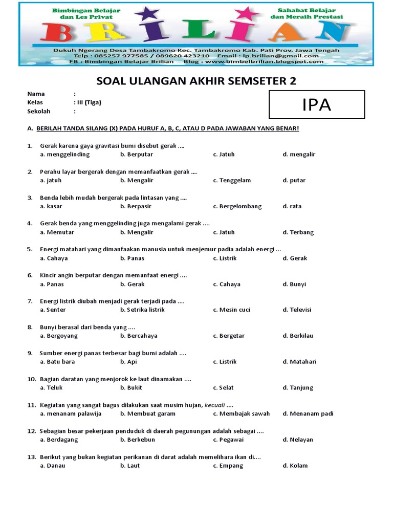 7 Tips Memilih Kumpulan Soal IPA SD Kelas 3 Semester 2 yang Efektif Sebelum Ujian 7 Tips Memilih Kumpulan Soal IPA SD Kelas 3 Semester 2 yang Efektif Sebelum Ujian