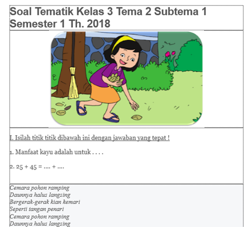 Kumpulan Soal K 13 Semester Ganjil Kelas 3 untuk Raih Nilai Tinggi Sebelum Ujian 2026 Kumpulan Soal K 13 Semester Ganjil Kelas 3 untuk Raih Nilai Tinggi Sebelum Ujian 2026