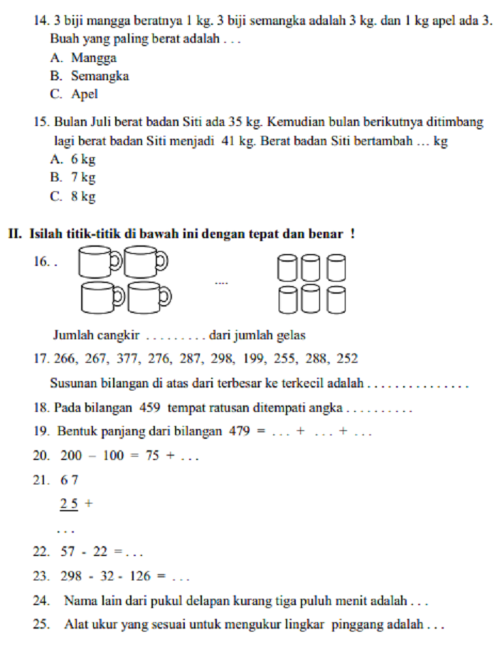 Rahasia Nilai Sempurna Bocoran soal uas semester 1 kelas 3 sd yang Wajib Tahu Rahasia Nilai Sempurna Bocoran soal uas semester 1 kelas 3 sd yang Wajib Tahu