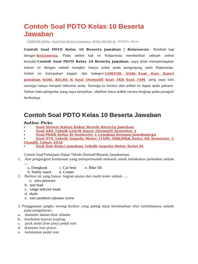 Terbukti! 7 contoh soal pdto kelas 10 semester 2 yang wajib dikuasai sebelum ujian Terbukti! 7 contoh soal pdto kelas 10 semester 2 yang wajib dikuasai sebelum ujian