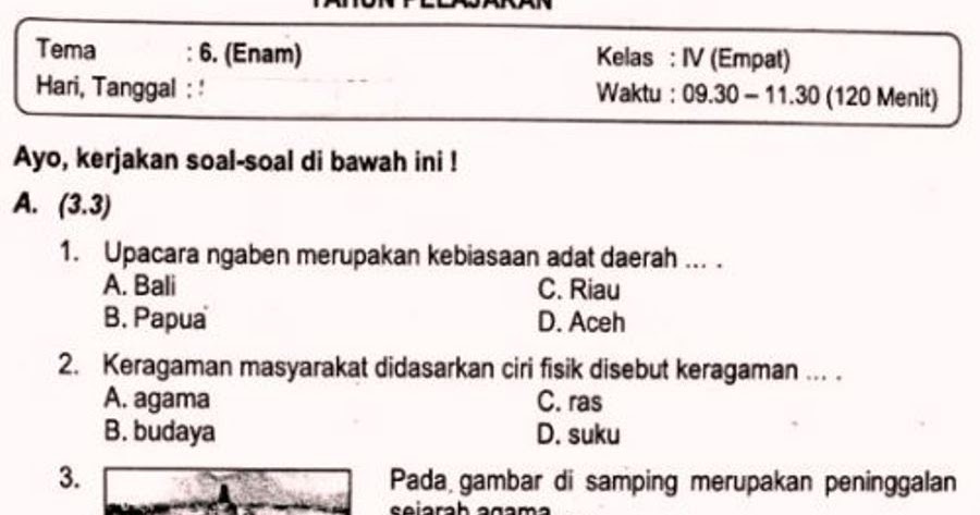 7 Bocoran Soal SD Kelas 4 Kurikulum 2013 Tema 6 yang Wajib Kamu Kuasai Sekarang 7 Bocoran Soal SD Kelas 4 Kurikulum 2013 Tema 6 yang Wajib Kamu Kuasai Sekarang