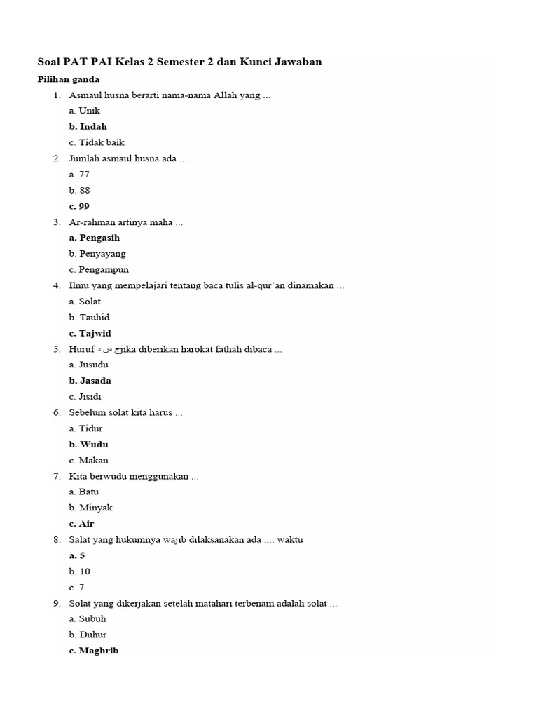 Latihan Soal PAT Semester 2 Kelas 2 SD Ini Terbukti Ampuh Raih Nilai Sempurna Latihan Soal PAT Semester 2 Kelas 2 SD Ini Terbukti Ampuh Raih Nilai Sempurna