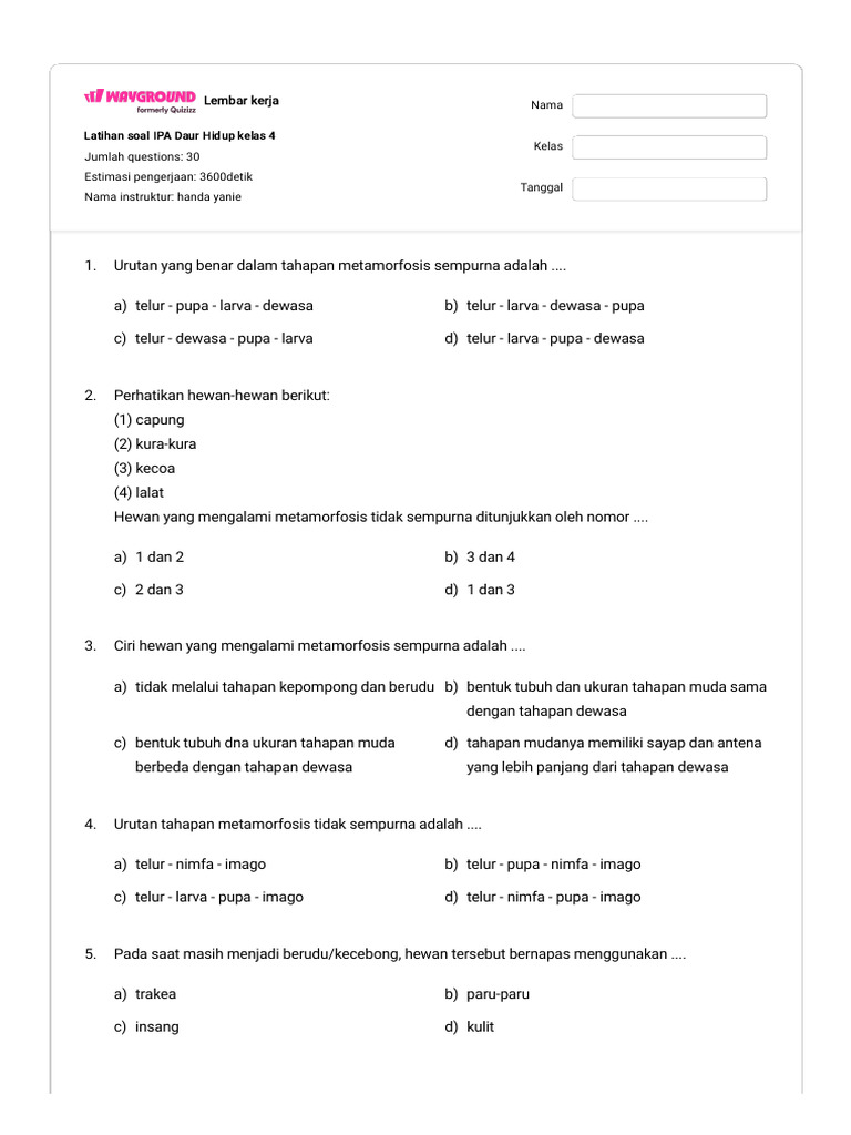 Wajib Tahu 10 Soal SD Kelas 4 IPA Tentang Daur Hidup Tumbuhan Agar Nilai Sempurna
