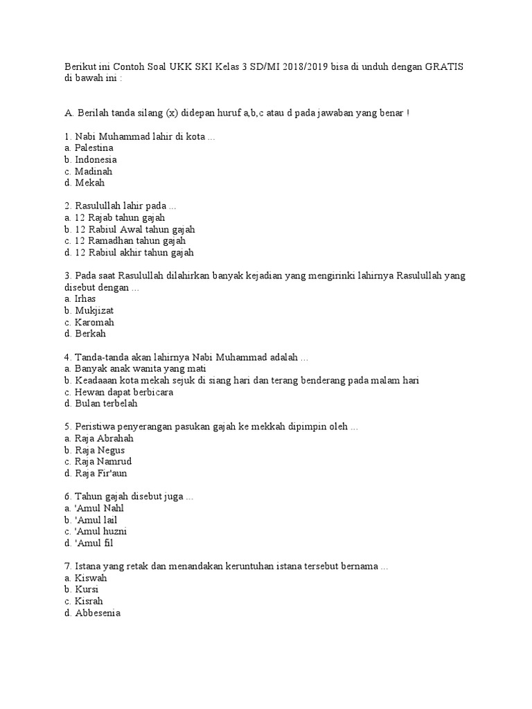 Wajib Tahu! Segera Download Soal UKK Kelas 3 MI Semester 1 Terbaru Agar Nilai Maksimal Wajib Tahu! Segera Download Soal UKK Kelas 3 MI Semester 1 Terbaru Agar Nilai Maksimal